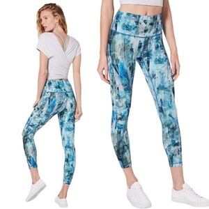 Lululemon Wunder Under Hi-Rise 7/8 Tight 25" Sun Dazed Multi Blue 10